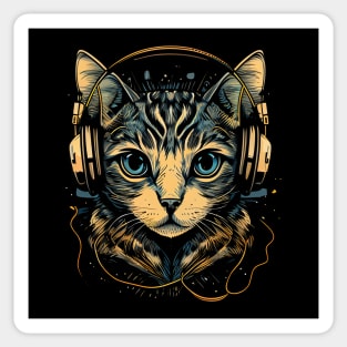 Cat's Headphones Sticker